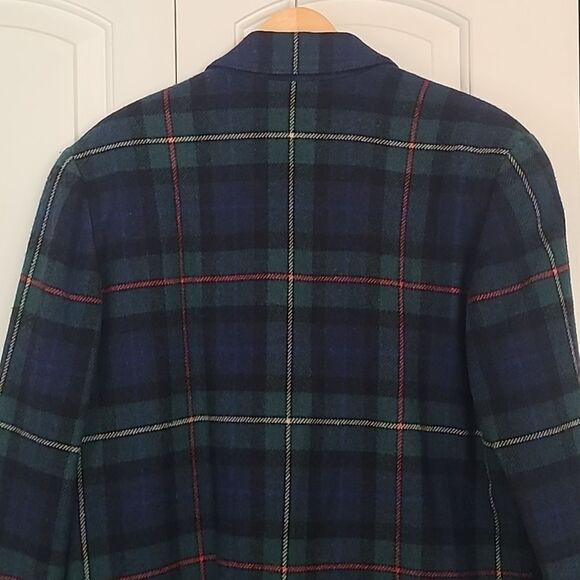 Pendlelton Blue Green Wool Smith Tartan Plaid Blazer & Shorts Set Size 16/18 - Picture 8 of 16